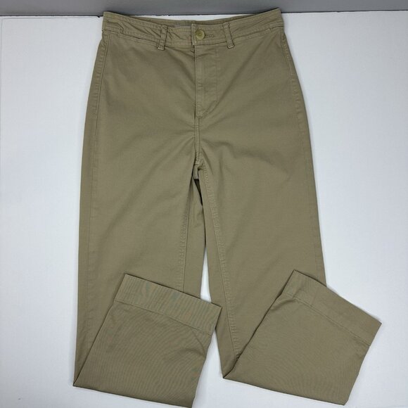 Everlane Women’s‎ Tan Straight-Leg Cotton Twill Business Casual Pant 0/W28/L26 - Picture 1 of 12